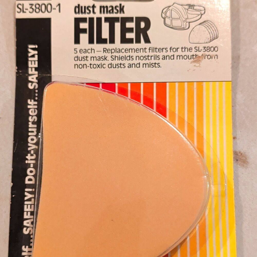 SAFEFLY SL-3800-1 Dust Mask Replacement Filters, Beige Foam, 5 Pack